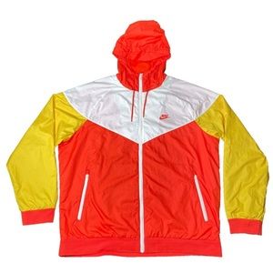 Nike Wind Breaker Runner Orange White Yellow Colorblock Jacket